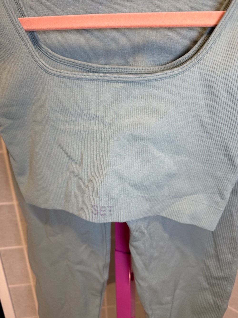 SET Active Olive Ribbed Workout Tank - Picture 4 of 6
